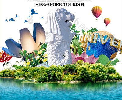 探索獅城，感受多元魅力——新加坡旅游海報(bào)模板